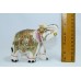 India Natural white Marble Stone Elephant Figure Gold Hand Painted Gift Item